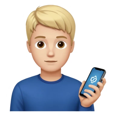 ragazzo che tiene in mano il telefono e vede -25% nel mercato crypto sticker