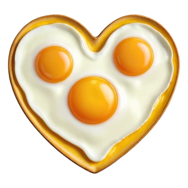 fried egg in the shape of a heart sticker