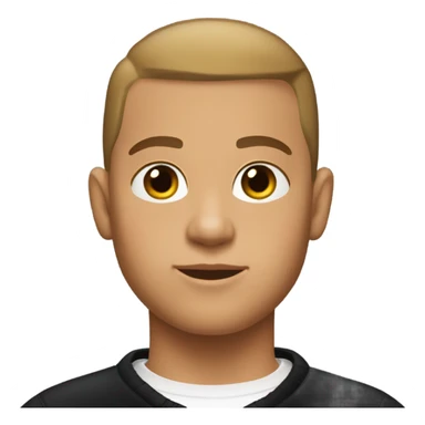 boy with light tanned skin, buzz cut, no facial hair, wearing a smart black quarter zip jumper with white t shirt underneath. sticker