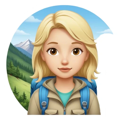 blonde backpacking girl in the mountains sticker