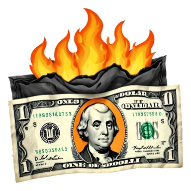 burning one money sticker