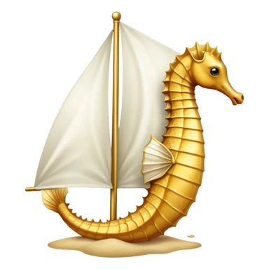 Seahorse with white sail sticker