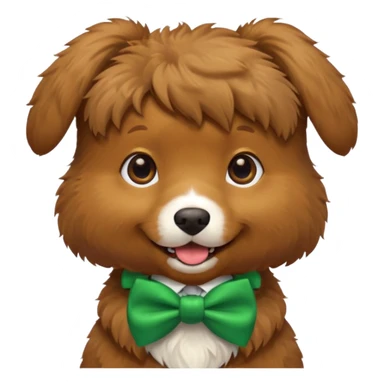 dog with a green bow tie sticker