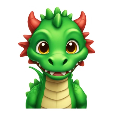 Red and green cute dragon  sticker