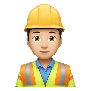The narrow-eyed Chinese construction worker sticker