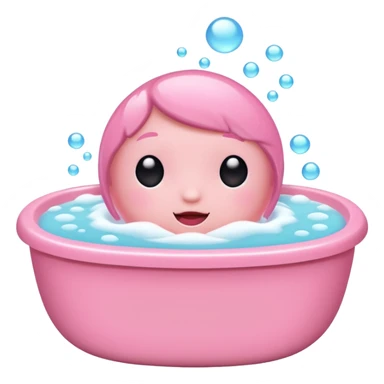 cute pink bubble bath sticker