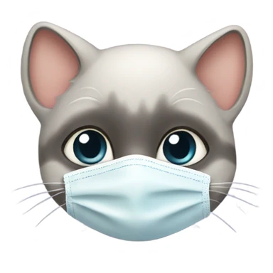 baby cat with covid mask sticker