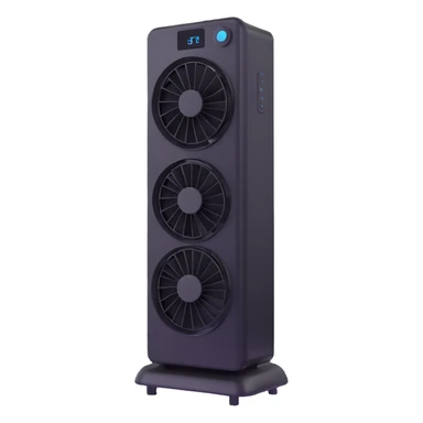 modern tower fan with digital display sticker