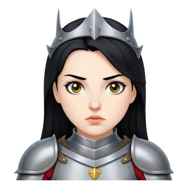 woman knight black hair sticker