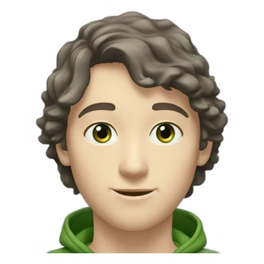 white boy,green eyes with noth face cap black winter ,zip north face mi-long hair sticker