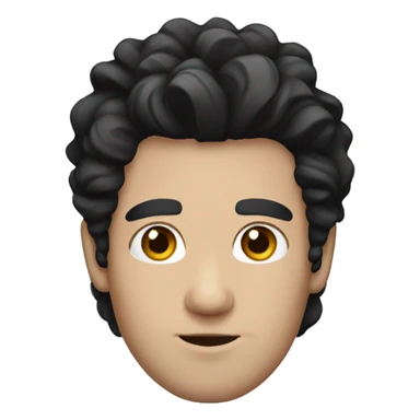 white guy, with black wavy hair and thick eyebrows sticker