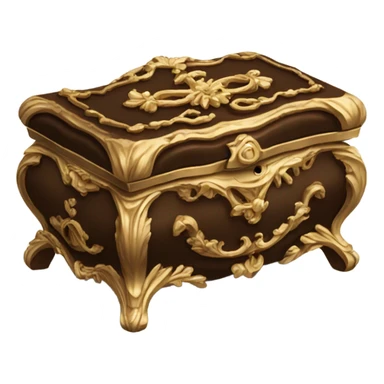 rococo brown jewelry box sticker