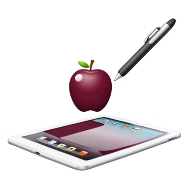 ipad with stylus burgundy  sticker
