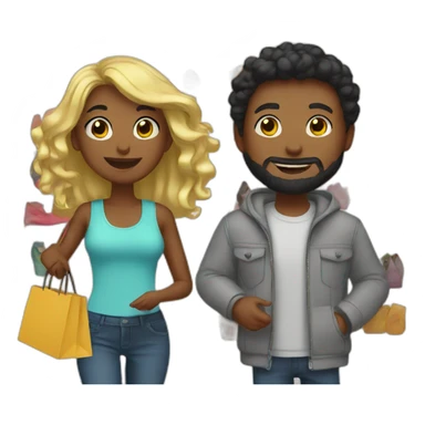 couple shopping together sticker