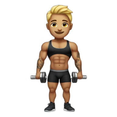 Cute weight lifter with tattoos sticker