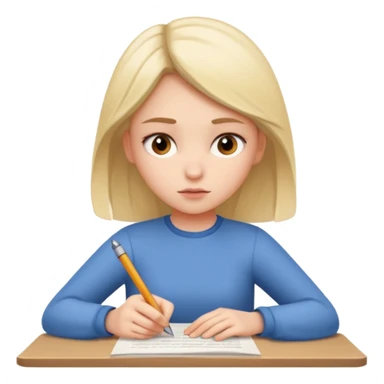 a girl is Writing in a Paper sticker