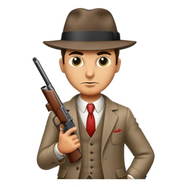 mafia gangster with tommy gun sticker