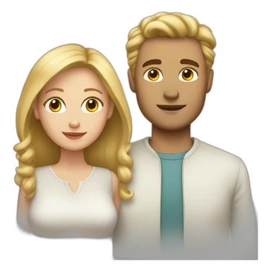 white people couple sticker