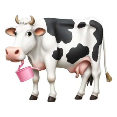 A cow being milked  sticker