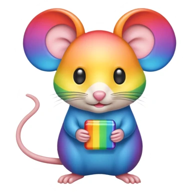 rainbow colored mouse sticker