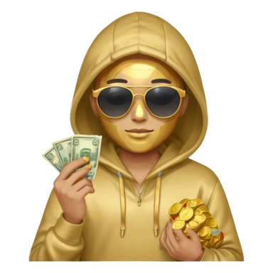 hoodie, sunglasses, money ALL GOLD sticker