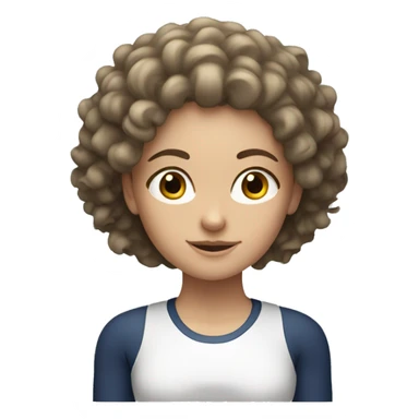 A white girl with curly hair working out  sticker