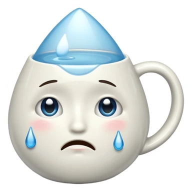 crying cup emoji, big teardrop, sad face sticker