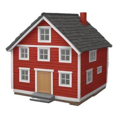 Red swedish wood house  sticker