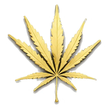 a gold cannabis leaf sticker
