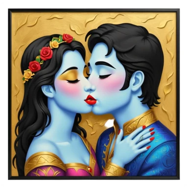 The Kiss in painting frame
















 sticker
