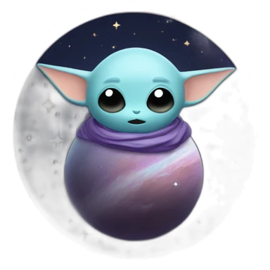 Grogu Cosmic méditation with planet sticker