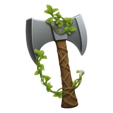 Great axe entwined with vines sticker