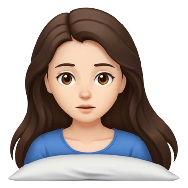 brunette girl waking up longhair 1 girl only sticker