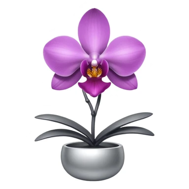 metallic chrome minimalistic gray orchid sticker