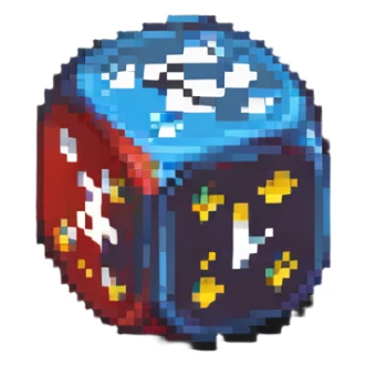Classic gaming dice with numbers sticker