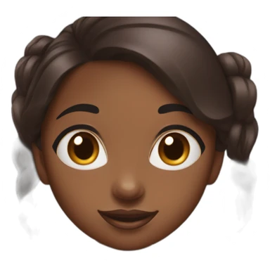 black girl, brown eyes, short black hair eating a kinder bueno sticker