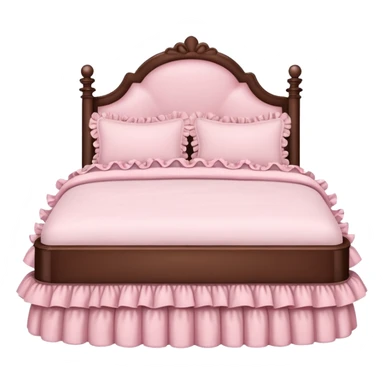 cute girly coquette-style bed with bows ruffles pastel colors sticker