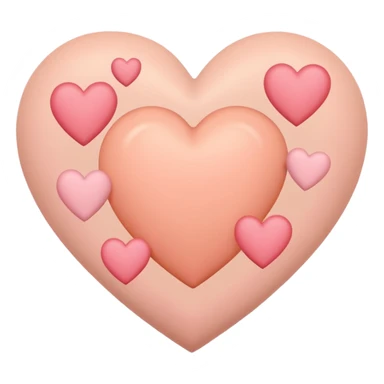Soft beige heart with other hearts around it sticker