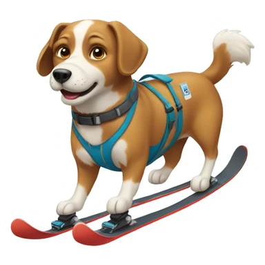 Dog skiing  sticker