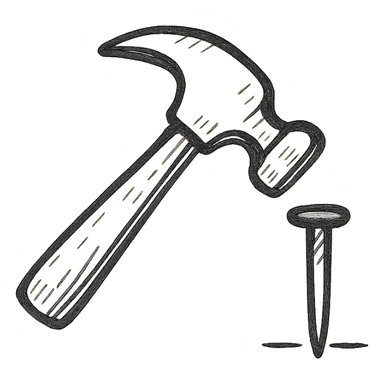 hammer and nail sticker