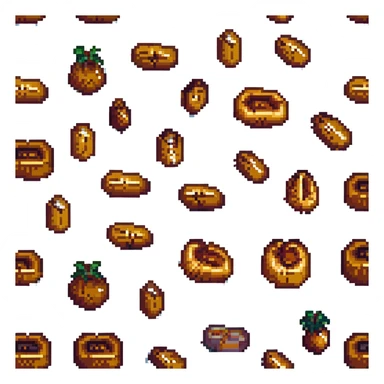 dried dates, retro and blocky pixel art sticker