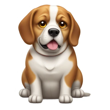Very fat beagle dog sticker