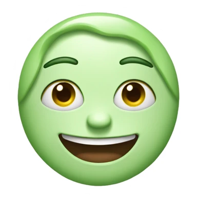 happy face full of green cream that resembles face makeup sticker