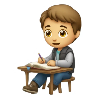 niño filosofo estudiando sticker