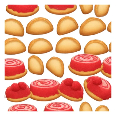 red pastry on black background sticker