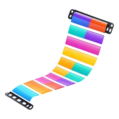 Psychedelic colored film strip sticker