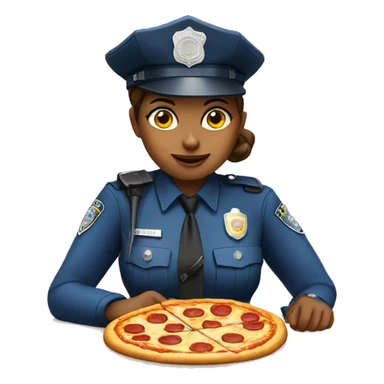 Female police officer eating pizza  sticker