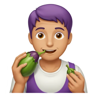 Person eating an eggplant  sticker