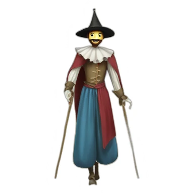 Stilt Walker walking, medieval fair sticker