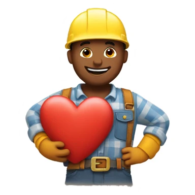 bob the builder hugging a heart sticker